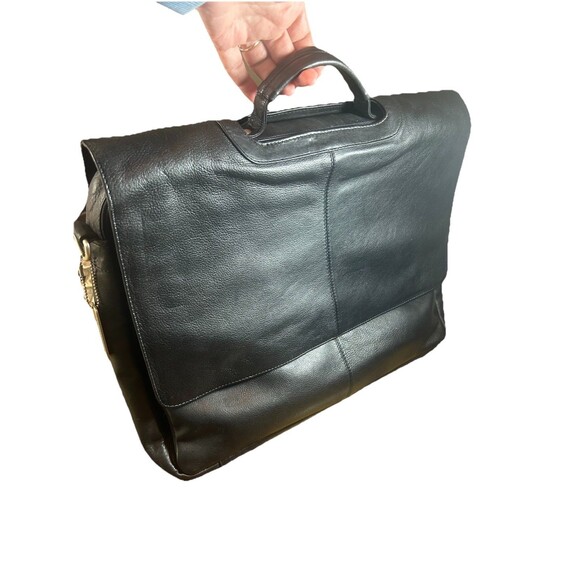 Paul & Taylor Genuine Leather Messenger Laptop Briefcase Bag Black 17in - Picture 14 of 14